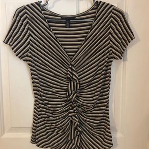 Striped V-neck blouse